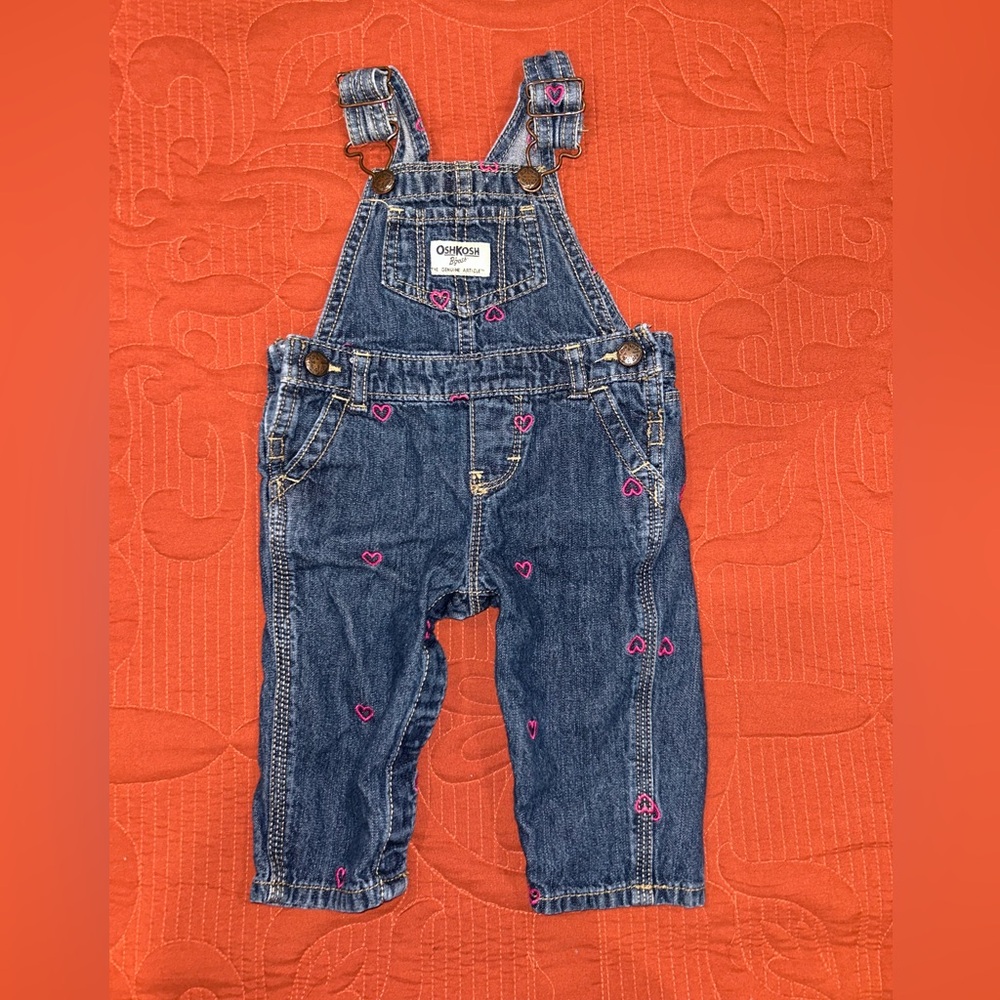 Osh‎ Kosh B’Gosh Overalls Vintage Vestbak Heart Design 6 Months